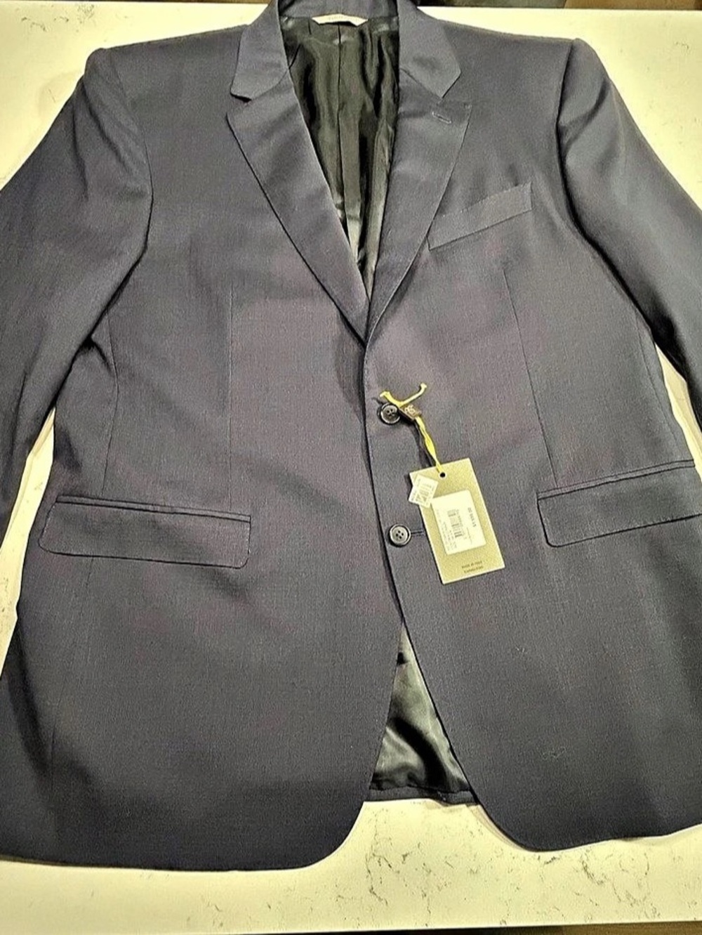 Canali Single-Breasted Two-Button Jacket Wool Blazer Blue Size 40 NWT